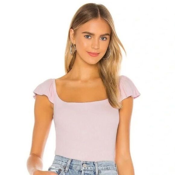 Michael Lauren Tops - Michael Lauren Kona Flutter Sleeve Top in Pink Kiss large NWT